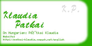 klaudia patkai business card